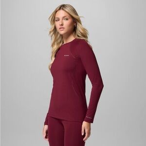 Columbia Women’s Long-Sleeve Omni Heat Base Layer Top — Burgundy Large